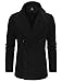 TAM WARE Men's Stylish Large Lapel Double Breasted Pea Coat TWCC16-BLACK-US L