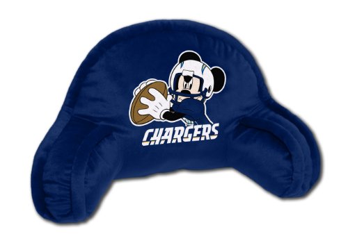 Disney/NFL San Diego Chargers Mickey Mouse Plush 12-Inch-by-20-Inch Embroidered Bed Rest Pillow