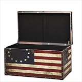 Vintage American Flag Coffee Table with Lift Top