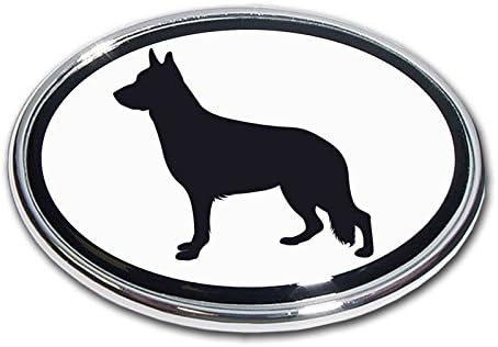 German Shepherd Dog Premier Chrome Metal Auto Emblem