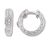 Pave Set Diamond (.10 ctw) Hoop Earrings in White Gold (with Safety Lock)