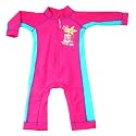 Bright Bots UPF50+ Australian Sunsuit Bright Pink with Turquiose Long Leg/Sleeve All in One size 3-6 months