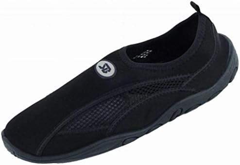 WavePro Women's Water Shoes with Elastic Mesh and Soft Removable Insole, Black, Size 10 (M) US
