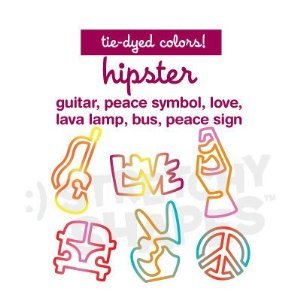 Click here to buy Pack of 24 HIPSTER Stretchy Shapes: Tie-Dyed Rubber Bands by Stretchy Shapes