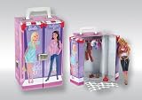 Klein - 2546 - Accessoire Poupée - Mallette Armoire Barbie pour Rangement des Vêtements