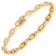Bracelet With 6.30ctw Genuine Citrines Beautifully Crafted in Yellow Gold. Total item weight 6.7g Length 7in