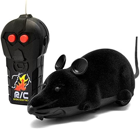 EocuSun Electric Remote Control Mouse Remote Control Animal Toys Pet Cat Toys Mouse Black Brown Grey (Black)