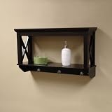 Sourcing Solutions X-Frame Bathroom Wall Shelf, Espresso Finish