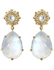 Anzie Dew Drop Droplet Earrings - Moonstone & Gold
