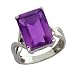 7.11 Ct Octagon Purple Amethyst and Black Diamond Argentium Silver Ring 7.11 Ct Octagon Purple Amethyst and Black Diamond Argentium Silver Ring