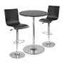 Winsome Spectrum High Back 3 Piece Pub,Bar Table Set in Black Chrome