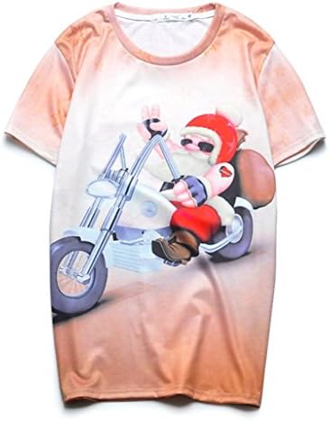 Pretty321 Women Men Harajuku Cartoon Moterbike Santa Claus Hippie T-shirt Tops Tee (US(Women 4-6/S| Men XS) Ignore Our Tag, Amazon)