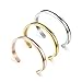 WUSUANED Bland Cuff Stainless Steel Brushed Edges for Women Girls Bracelet Bangle (3Pcs a Set)