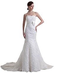 Strapless Lace Mermaid Empire   Waistline Floor Length  Dress