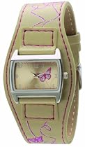 Spirit Girls Cream Butterfly Print Leather Analogue Watch With Matching Purse and Pendant