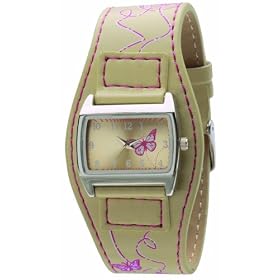 Spirit Girls Cream Butterfly Print Leather Analogue Watch With Matching Purse and Pendant £6.45
