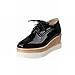 Latasa Women's Fashion Lace-up Platform Mid Wedge Heel Oxford Shoes