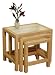 ASPEN FROST - Solid Wood & Glass Nest of Three Tables