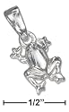 STERLING SILVER HIGH POLISH FROG PENDANT WITH CUBIC ZIRCONIA EYES