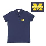Michigan Wolverines NCAA Classic Pique Polo Shirt for Women (Navy)