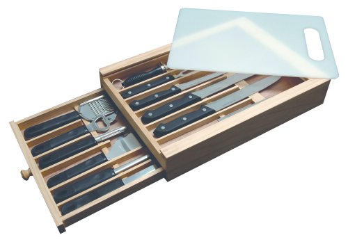 WS Collection Qualitätsmesser-Set, 6-Messer, 7 Küchenhelfer, Schneidbrett und Aufbewahrungsbox