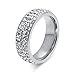 VNOX Women Stainless Steel Eternity Ring CZ Cubic Zirconia Circle Round,7mm Width,Silver,6