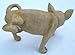 Collectible Badges Peeing Tan Chihuahua Dog Lawn Garden Statue - 4.5