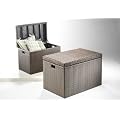 W�schetruhe / Aufbewahrungstruhe gro� aus braunem Polyrattan, wetterfest. Ma�e l�nge ca. 70cm x Breite ca. 44cm und Breite ca. 45cm