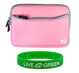 Pink Dual-Pocket Neoprene Sleeve Case for Barnes & Noble nook E-Reader Reading Device (nook NOT Included)