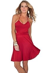Sexy V-neck Animal Print Halter Sleeveless Gathered Pleated Cocktail Scoop Neck Club Dress/Party Dress/Mini Dress 
