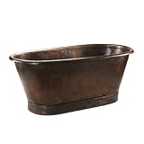 72 Hammered Copper Modern Slipper Style Bathtub