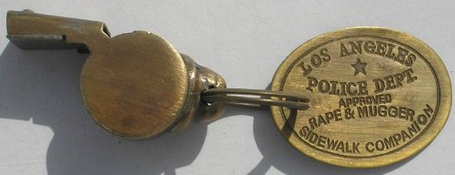 Los Angeles Police LAPD Whistle Keychain Rape Mugger
