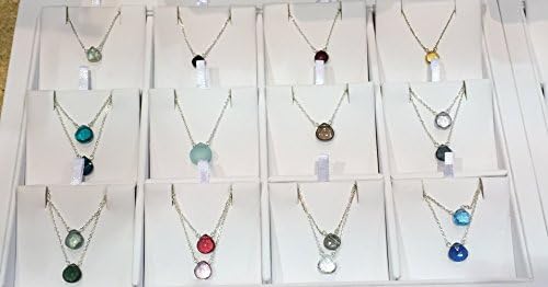 Dainty citrine sterling silver stone necklace