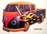 VW Crew Cab Flames Wall Clock - VW14
