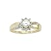 10K Yellow/White Gold 0.01 ct. Diamond and 6 x 4 MM Pearl Ring
