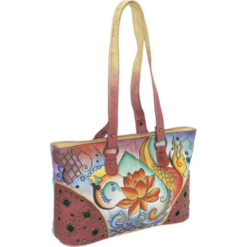 Anuschka Double Entry Shopper-Oriental Lotus