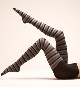 Cotton Rich Bodyshaper Striped Tights