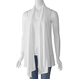 Adi Ladies Open-Front Sleeveless Top Ivory 