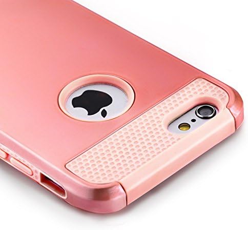 iPhone 6 Plus Case, MISTOT(TM) Luxury Protective Hybrid Hard Cover Dual Layer Armor Defender Heavy Duty Case Cover for Apple iPhone 6 Plus (2014) / 6S Plus(2015) 5.5 inch (Rose Gold/Rose Gold)