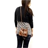 TRENDY PETITE CHOCOLATE DRAWSTRING POUCH BAG WITH SHOULDER STRAP FOR NAVIGON POCKETLOOX 2100 PORTABLE GPS AUTOMOBILE NAVIGATOR