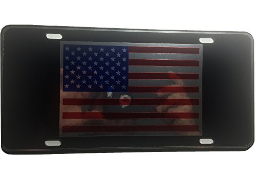 CustoMonsterDesigns US American Flag Heavy Duty Aluminum License Plate S5