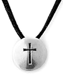 Pewter Engraved Cross Disk Pendant by Bob Siemon, 18