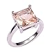 Weina Created Morganite Silver Filled Filled Fashion Fashion Ring Size 5 6 7 8 9 10 11 12 PR46