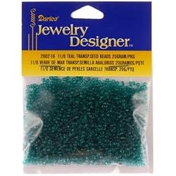 11/0 Glass Seed Beads, Transparent Teal, 20 Gram Pkg