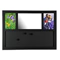 Erasures 2-Picture Collage Frame with Mirror - Black (4x6")