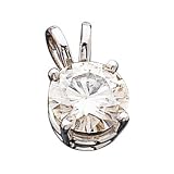 14K White Gold 1.00 CTW Moissanite Round Solitaire Pendant