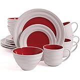 Isaac Mizrahi Caribbean Color 16-Piece Dinnerware Set, Pomegranate