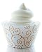 Gold & White Swirls Cupcake Wrapper - Set of 12 - Elegant, Simple Decorating Supplies for Designer Cupcakes