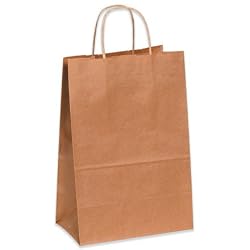 BOXBGS101K - 5 1/4 x 3 1/4 x 8 3/8 Kraft Paper Shopping Bags