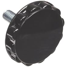 Davies Thermoset Round Grip Utility Knob, Flute Rim, Threaded Stud, 5/16-18 Thread Size X 3/4" Thread Length, 1-3/4" Diameter (Pack of 5)